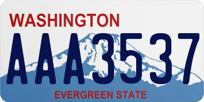 WA license plate AAA3537