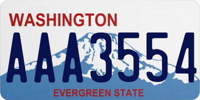WA license plate AAA3554