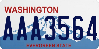 WA license plate AAA3564