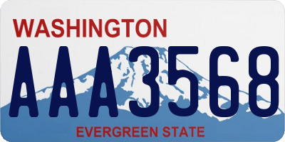 WA license plate AAA3568