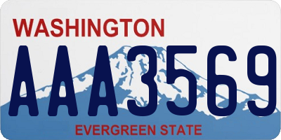 WA license plate AAA3569