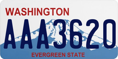 WA license plate AAA3620