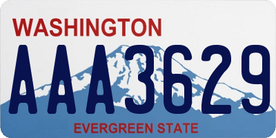 WA license plate AAA3629