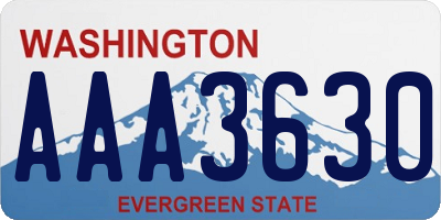WA license plate AAA3630