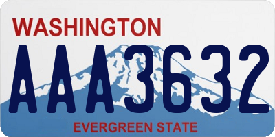 WA license plate AAA3632