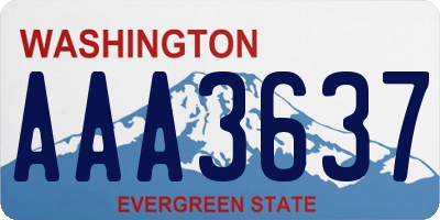 WA license plate AAA3637