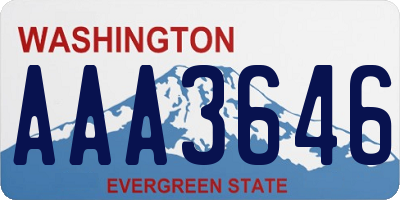 WA license plate AAA3646