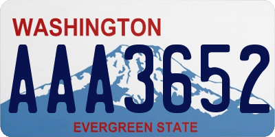 WA license plate AAA3652