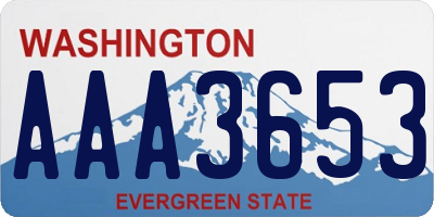 WA license plate AAA3653