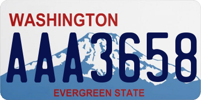WA license plate AAA3658