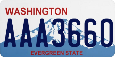 WA license plate AAA3660