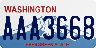 WA license plate AAA3668