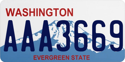 WA license plate AAA3669