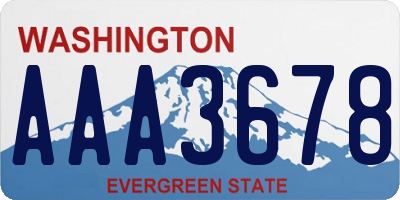 WA license plate AAA3678