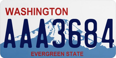 WA license plate AAA3684