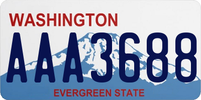 WA license plate AAA3688