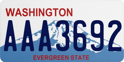 WA license plate AAA3692