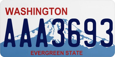 WA license plate AAA3693