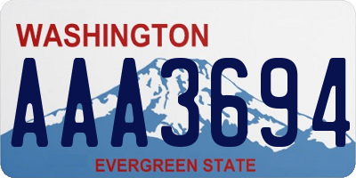 WA license plate AAA3694