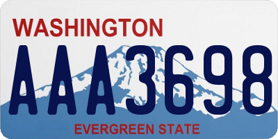 WA license plate AAA3698