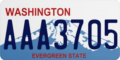 WA license plate AAA3705