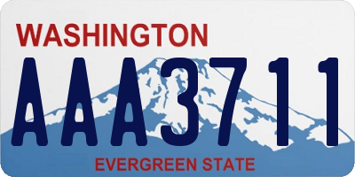 WA license plate AAA3711