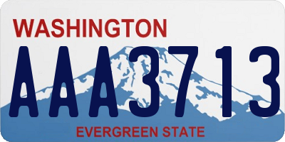 WA license plate AAA3713