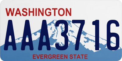 WA license plate AAA3716
