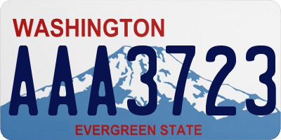 WA license plate AAA3723