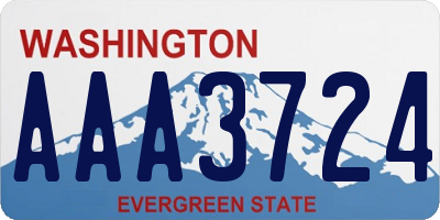WA license plate AAA3724
