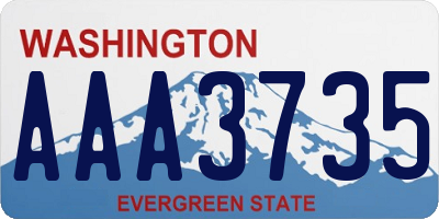 WA license plate AAA3735