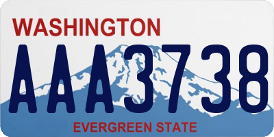 WA license plate AAA3738