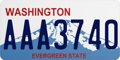 WA license plate AAA3740