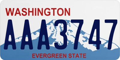 WA license plate AAA3747