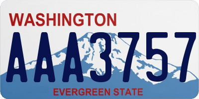 WA license plate AAA3757