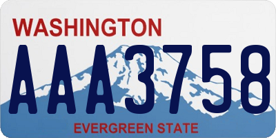 WA license plate AAA3758