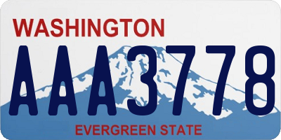 WA license plate AAA3778