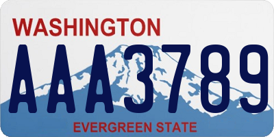 WA license plate AAA3789