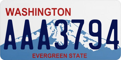 WA license plate AAA3794