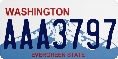 WA license plate AAA3797