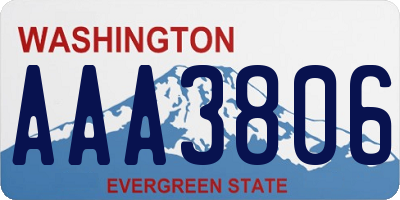 WA license plate AAA3806