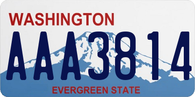 WA license plate AAA3814