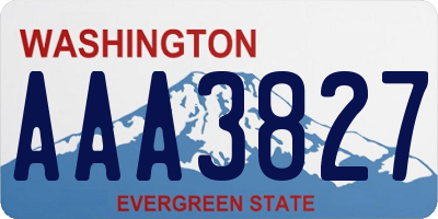 WA license plate AAA3827
