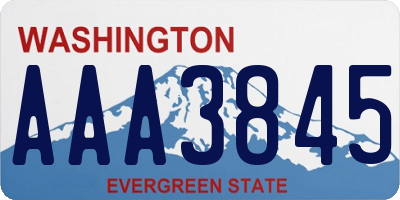 WA license plate AAA3845