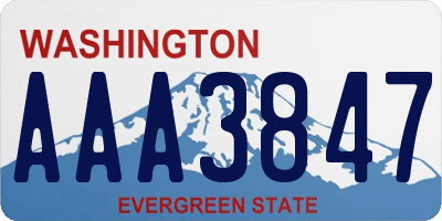 WA license plate AAA3847