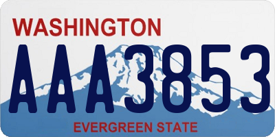 WA license plate AAA3853