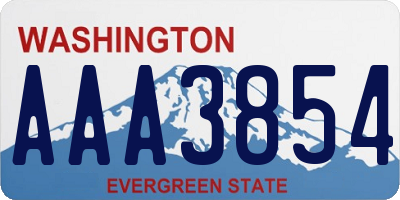 WA license plate AAA3854