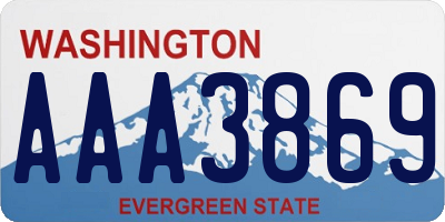 WA license plate AAA3869