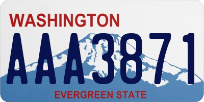 WA license plate AAA3871