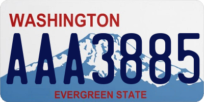 WA license plate AAA3885